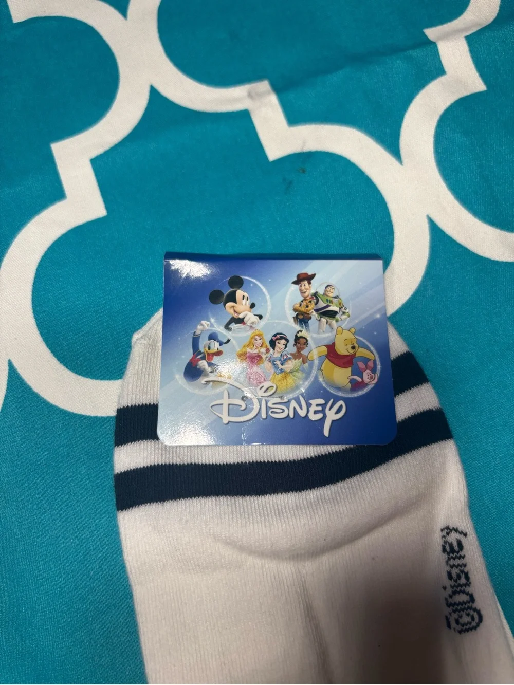 New Cute White Crew Socks with Blue Cartoon Stitch Face